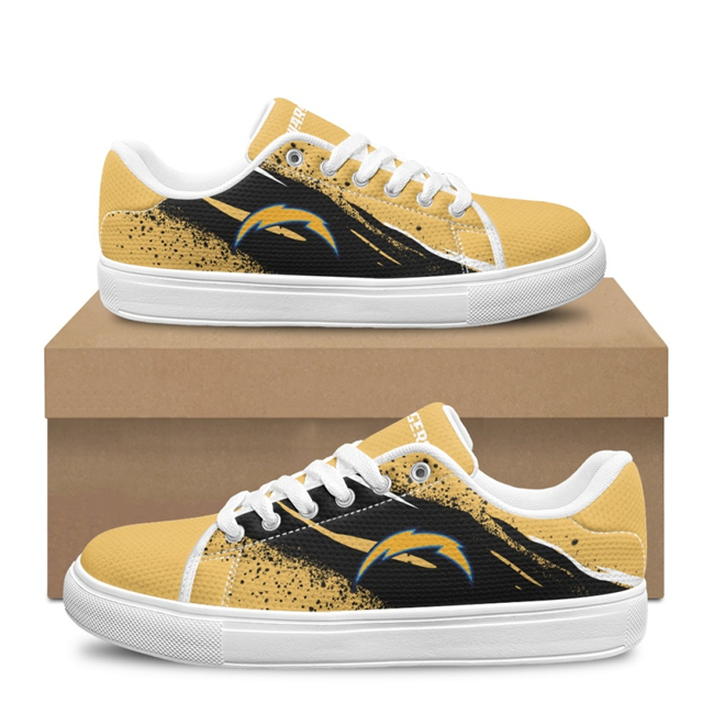 Men's Los Angeles Chargers Low Top Casual Sneakers Shoes 001