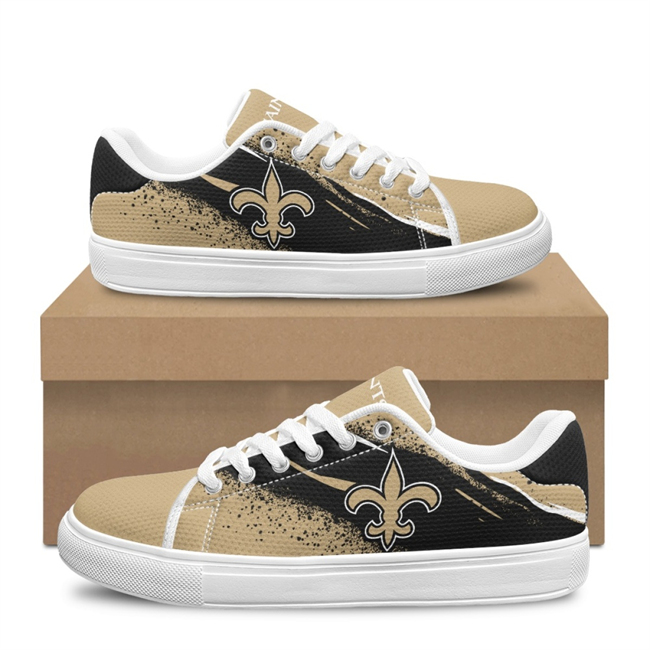 Men's New Orleans Saints Low Top Casual Sneakers Shoes 001