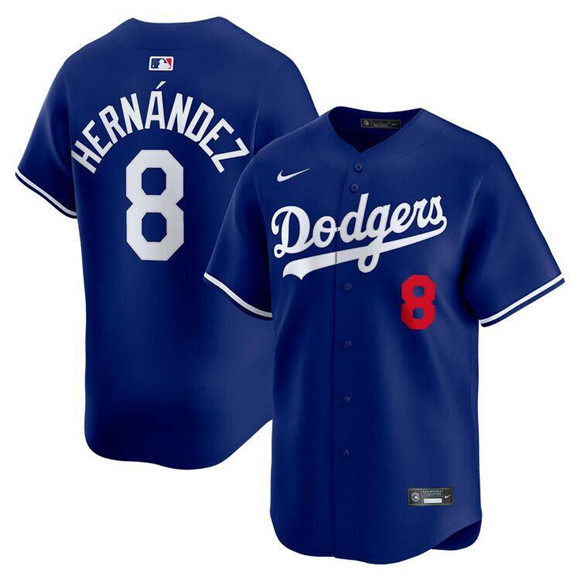 Men's Los Angeles Dodgers #8 Enrique Hernandez Royal Limited Stitched Baseball Jersey
