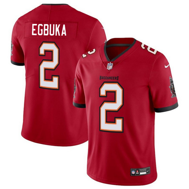 Youth Tampa Bay Buccaneers #2 Emeka Egbuka Red 2025 Draft Vapor Limited Stitched Football Jersey