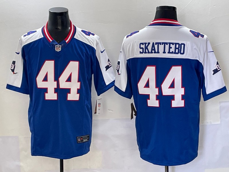 Men's New York Giants #44 Cam Skattebo Royal White F.U.S.E. 2025 Draft Vapor Limited Classic Stitched Jersey