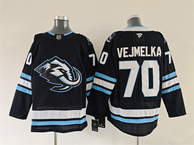 Men's Utah Mammoth #70 Karel Vejmelka Navy 2025 Stitched Hockey Jersey Men's Utah Mammoth #70 Karel Vejmelka Navy 2025 Stitched Hockey Jersey