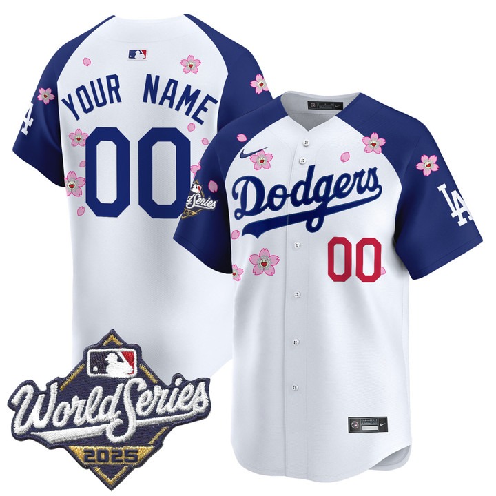 Men's Dodgers Custom Alternate 2025 World Series x Tokyo Series Nike Limited Stitched Jerse