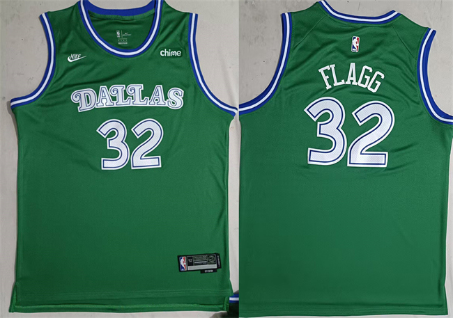 Men's Dallas Mavericks #32 Cooper Flagg Green 2025 Classic Edition Stitched Basketball Jersey