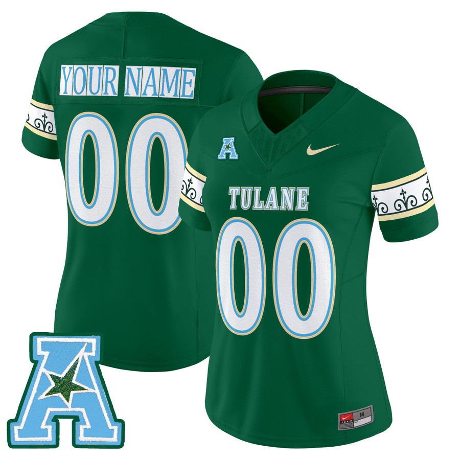 Women's Tulane Green Wave Custom 2025 'City Edition' F.U.S.E. Vapor Limited Stitched Jersey - Green