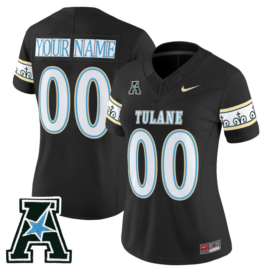 Women's Tulane Green Wave Custom 2025 'City Edition' F.U.S.E. Vapor Limited Stitched Jersey - Black