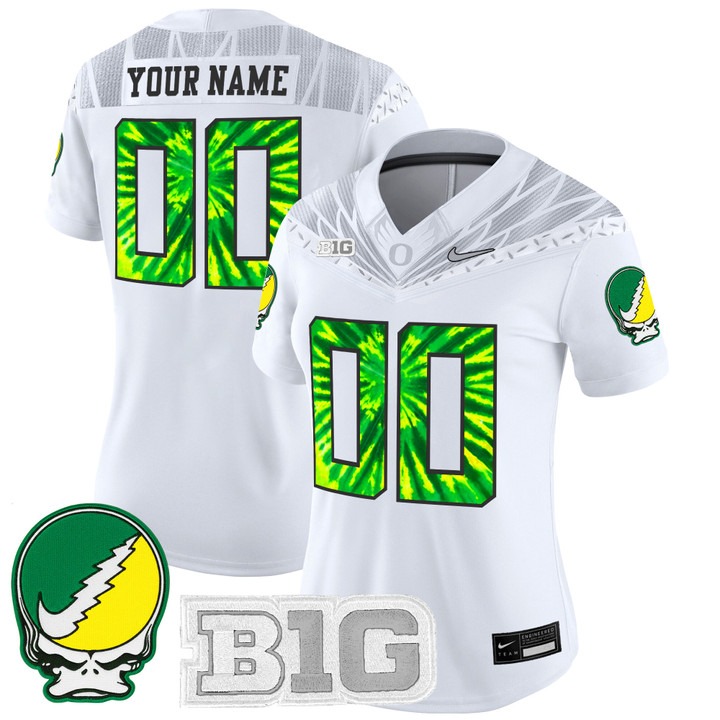 Women's Oregon Ducks Custom White F.U.S.E. 2025 'Grateful Ducks' Vapor Limited Stitched Jersey