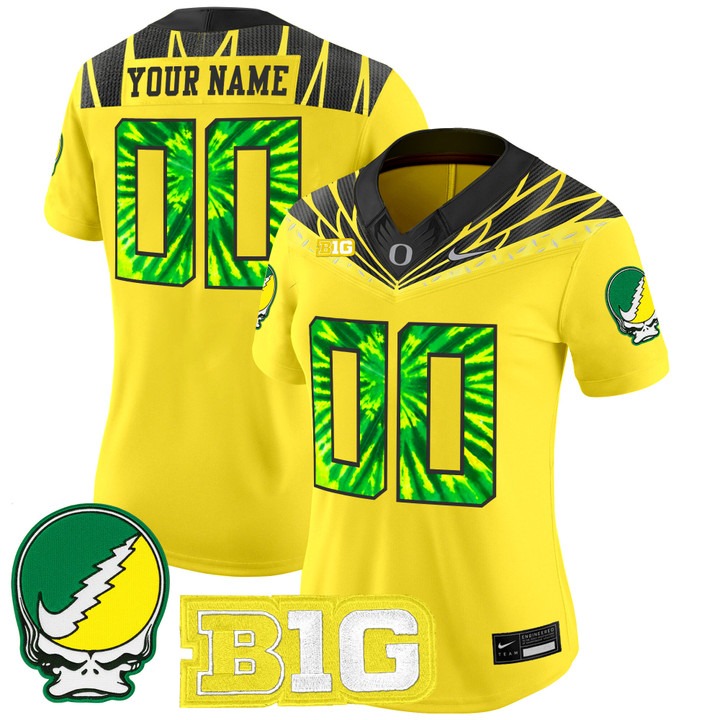 Women's Oregon Ducks Custom Yellow F.U.S.E. 2025 'Grateful Ducks' Vapor Limited Stitched Jersey
