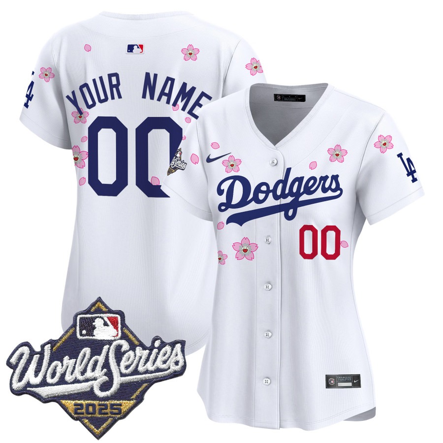 Women's Dodgers Custom 2025 World Series x Tokyo Series Limited Stitched Jersey - White