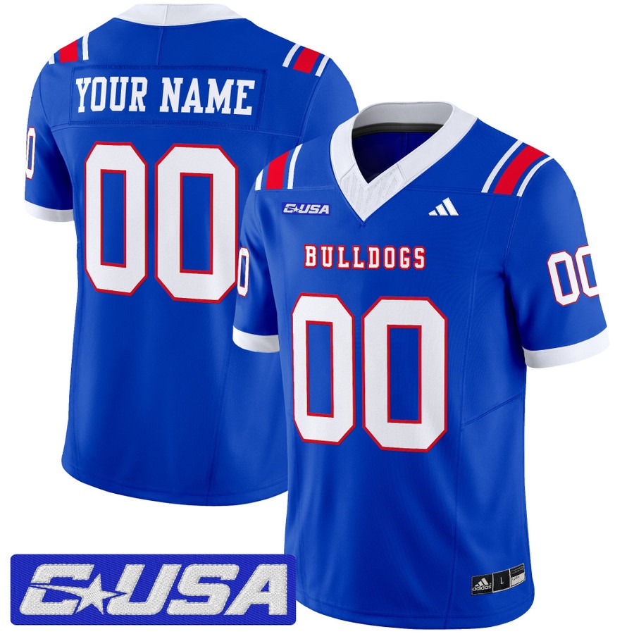 Men's Louisiana Tech Bulldogs Football Custom Royal 2025 Vapor F.U.S.E. Limited Stitched Jersey