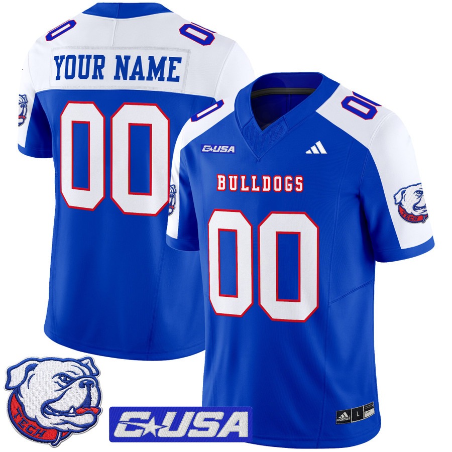 Men's Louisiana Tech Bulldogs Football Custom Royal Alternate 2025 Vapor F.U.S.E. Limited Stitched Jersey