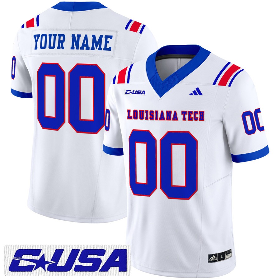 Men's Louisiana Tech Bulldogs Football Custom White 2025 Vapor F.U.S.E. Limited Stitched Jersey