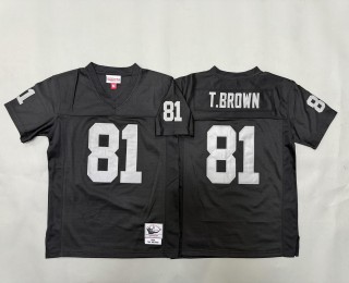 Youth Las Vegas Raiders #81 Tim Brown Black Throwback 1994 Stitched Jersey