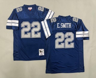Men's Dallas Cowboys #22 Emmitt Smith Navy Throwback 1994 Stitched Jersey