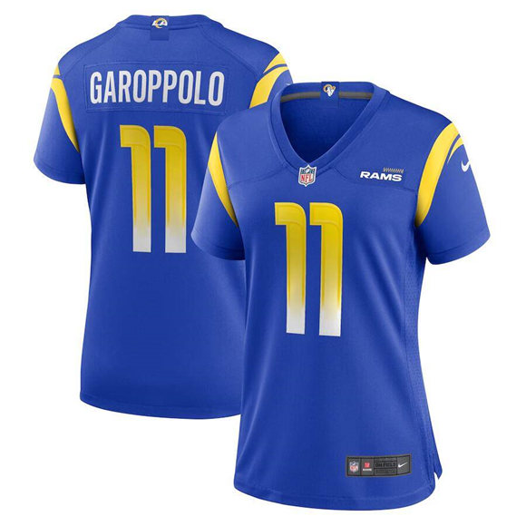 Women's Los Angeles Rams #11 Jimmy Garoppolo Royal Stitched Game Jersey