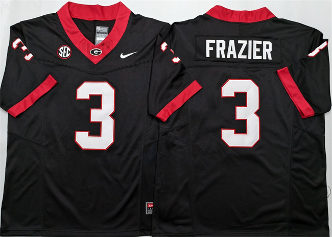 Men's Georgia Bulldogs #3 Nate Frazier Black Nike 2025 F.U.S.E. Stitched Jersey