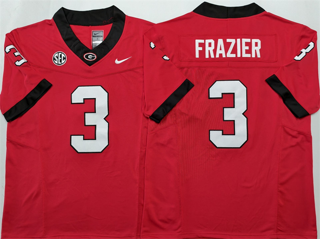 Men's Georgia Bulldogs #3 Nate Frazier Red Nike 2025 F.U.S.E. Stitched Jersey