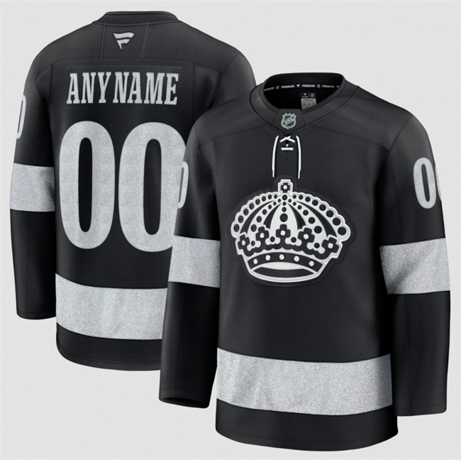 Men's Los Angeles Kings Custom Black Alternate Stitched Hockey Jersey Men's Los Angeles Kings Custom Black Alternate Stitched Hockey Jersey