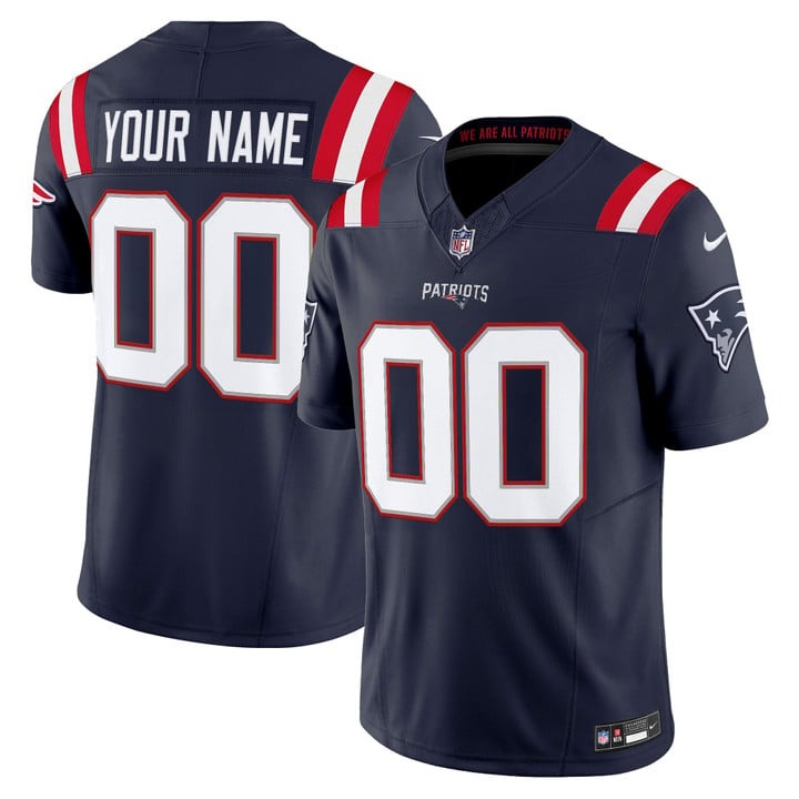 Men's New England Patriots Custom Navy F.U.S.E. 2025 Vapor Limited Stitched Jersey