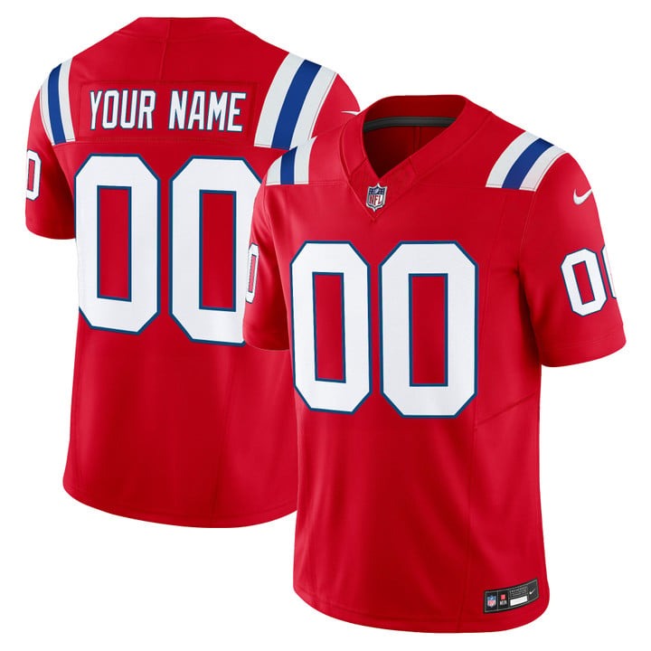 Men's New England Patriots Custom Red F.U.S.E. 2025 Vapor Limited Stitched Jersey