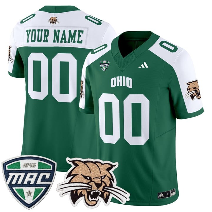 Men's Ohio Bobcats Custom 2025 F.U.S.E. Vapor Limited Stitched Football Jersey Green Alternate