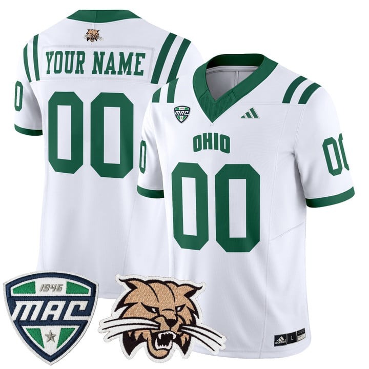 Men's Ohio Bobcats Custom 2025 F.U.S.E. Vapor Limited Stitched Football Jersey White