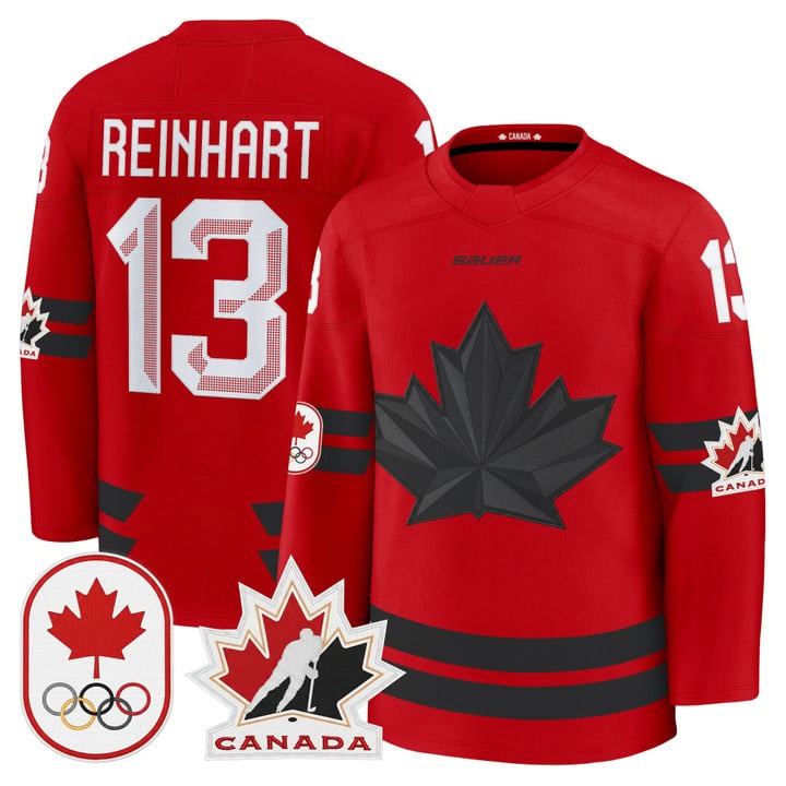 Men's BAUER x 2026 Olympic Canada #13 Sam Reinhart Red Premium Stitched Hockey Jersey