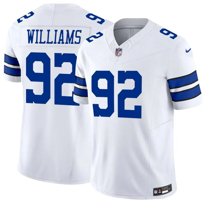 Men's Dallas Cowboys #92 Quinnen Williams White 2025 F.U.S.E Vapor Untouchable Limited Stitched Football Jersey