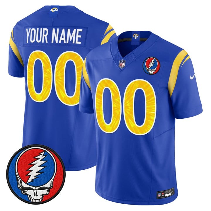 Men's Los Angeles Rams x Grateful Dead Custom Royal F.U.S.E. Vapor Limited Stitched Jersey