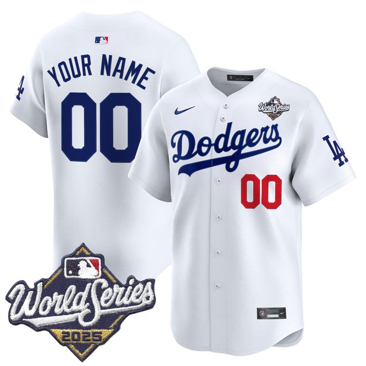 Men's Nike LA Dodgers Custom 2025 World Series Limited V2 Stitched Jersey White
