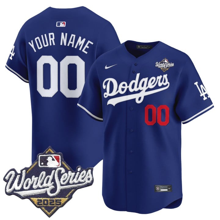 Men's Nike LA Dodgers Custom 2025 World Series Limited V2 Stitched Jersey Royal