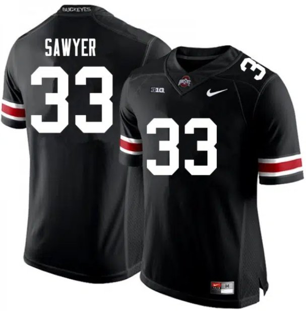 Men's Ohio State Buckeyes #33 Jack Sawyer Black College Football Elite Stitched Jersey