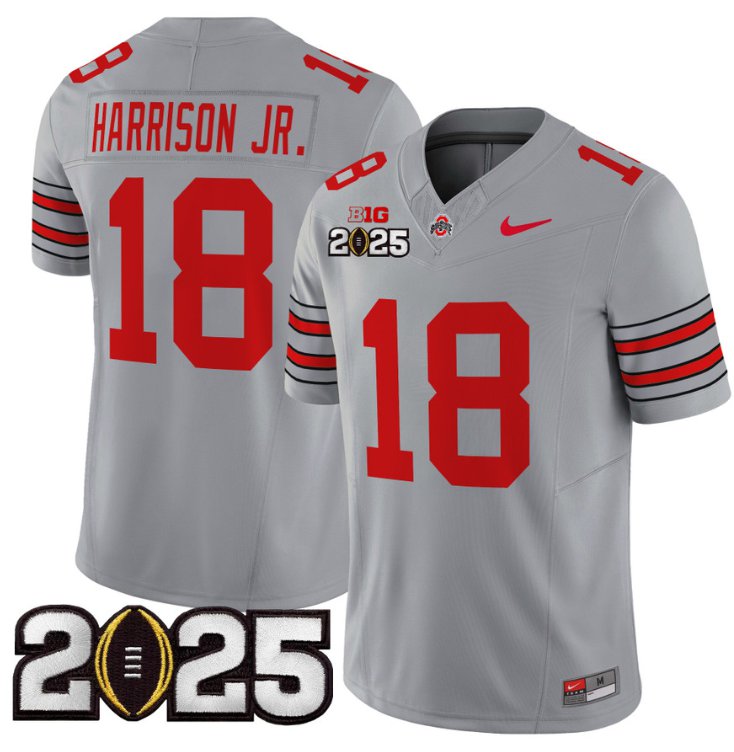 Men's Ohio State Buckeyes #18 Will Howard F.U.S.E. 'Heritage Stripe' 2025 CFP Final Gray Vapor Limited Stitched Jersey