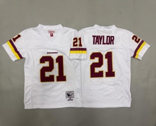 Youth Washington Commanders #21 Sean Taylor White 2007 Throwback Stitched Jersey