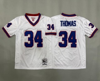 Youth Buffalo Bills #34 Thurman Thomas White 1990 Throwback Stitched Jersey
