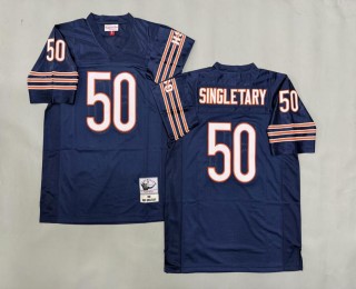 Men's Chicago Bears #50 Mike Singletary Blue 1985 Throwback Stitched Jersey