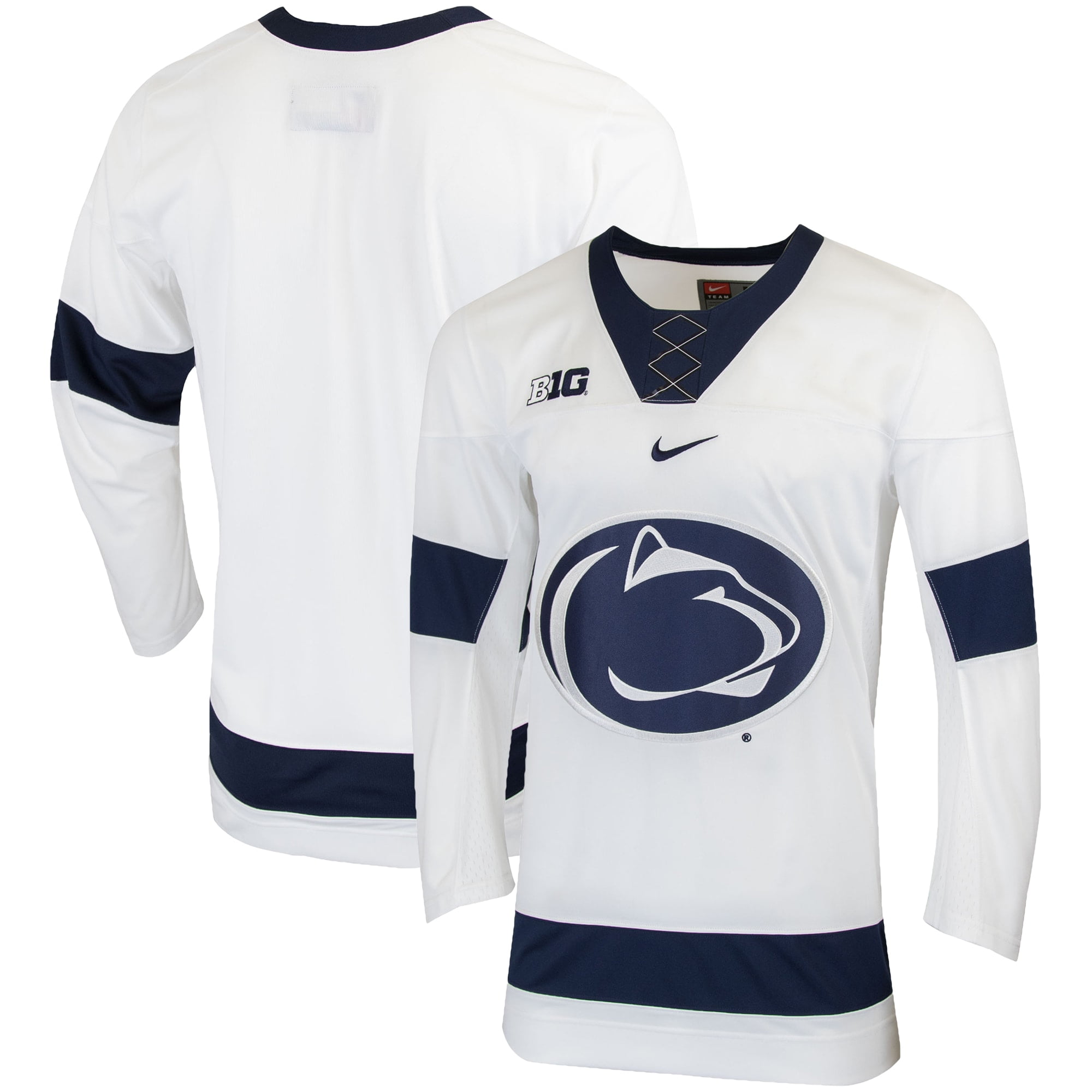 Men's Penn state nittany lions Blank White replica college hockey Nike jersey