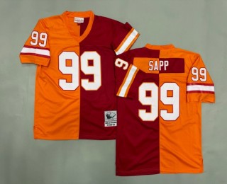 Men's Tampa Bay Buccaneers #99 Warren Sapp Split Throwback Stitched Jersey