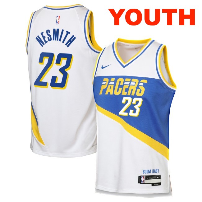 Youth Indiana Pacers #23 Aaron Nesmith White 2025-26 City Edition Swingman Stitched Jersey