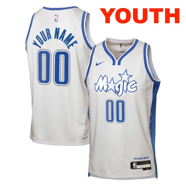 Youth Orlando Magic Custom White 2025-26 City Edition Swingman Stitched Jersey