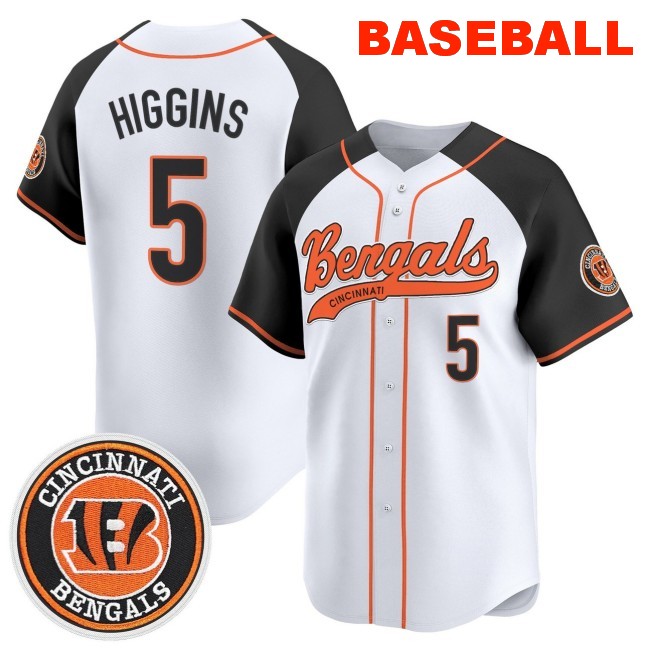 Men's Cincinnati Bengals #5 Tee Higgins 2025 Nike Vapor Limited Stitched Baseball Jersey Alternate
