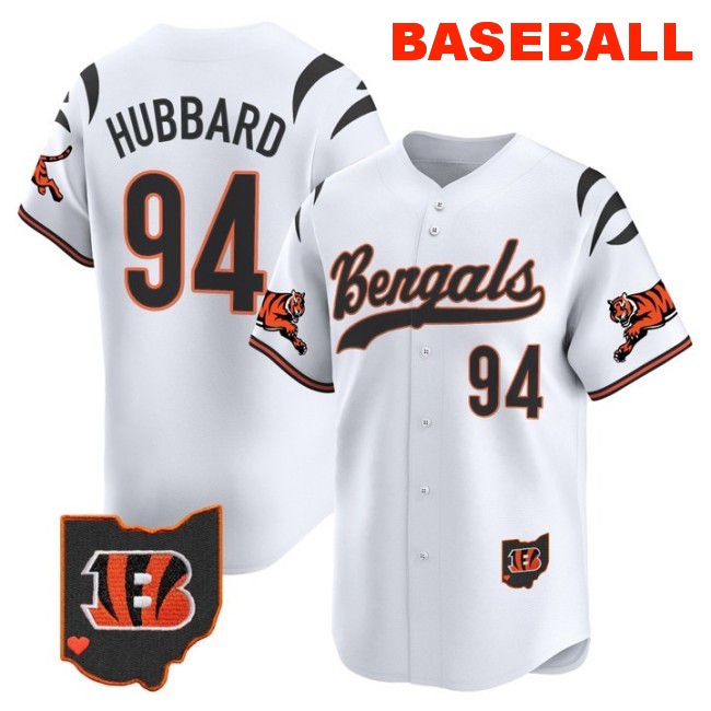 Men's Cincinnati Bengals #94 Sam Hubbard Baseball 2025 Nike Vapor Limited V2 Stitched Jersey White