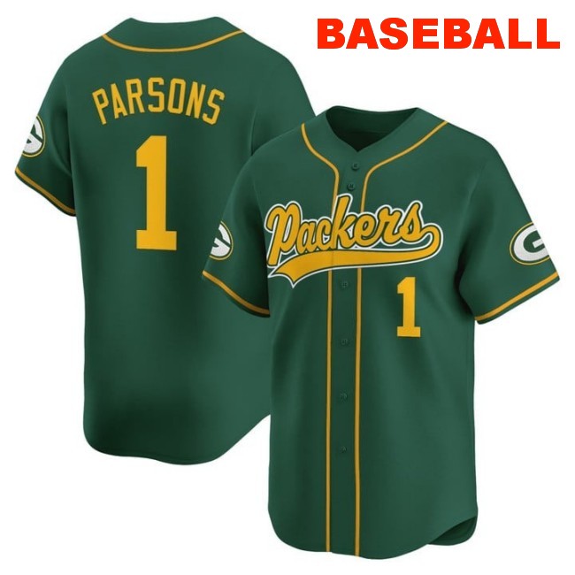 Men's Green Bay Packers #1 Baseball 2025 Nike Limited Stitched Jersey Green