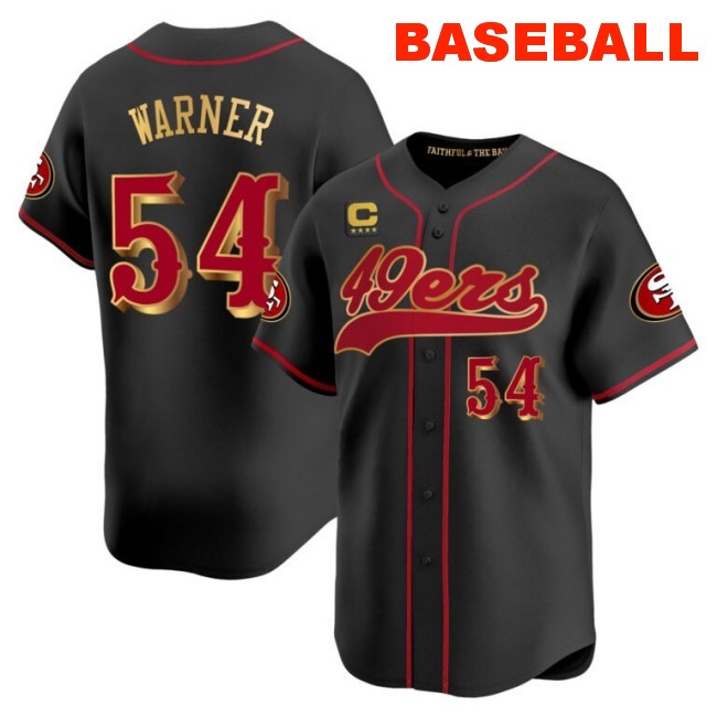 Men's San Francisco 49ers #54 Fred Warner Baseball Nike 2025 “Rivalries” Vapor Limited Stitched Jersey Black