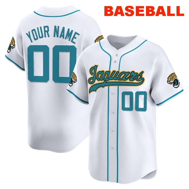 Nike Jacksonville Jaguars Custom Baseball 2025 Limited Stitched Jersey White
