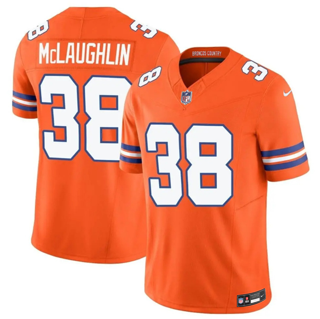 Men's Denver Broncos #38 Jaleel McLaughlin Orange F.U.S.E. Mile High Collection 1977 Throwback Vapor Limited Stitched Football Jersey
