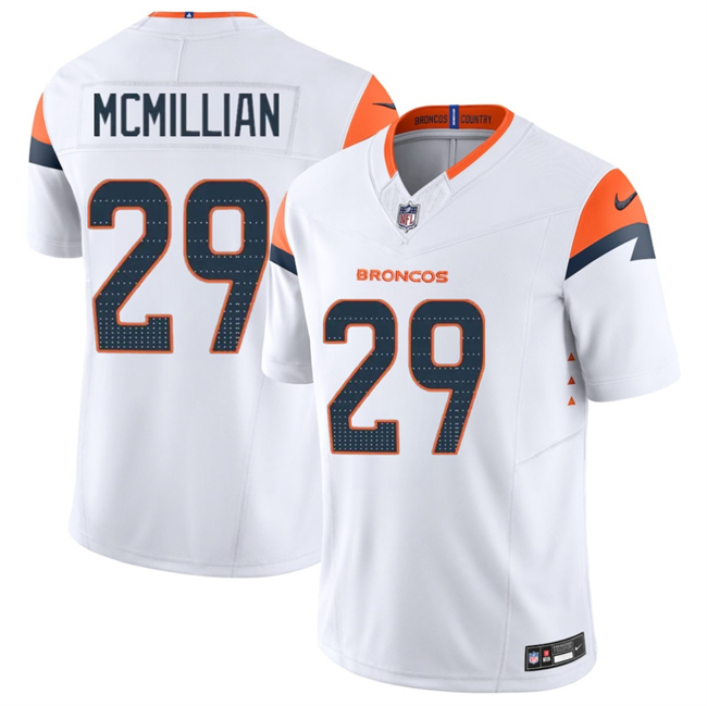 Men's Denver Broncos #29 Ja'Quan McMillan White 2025 F.U.S.E. Vapor Limited Stitched Football Jersey
