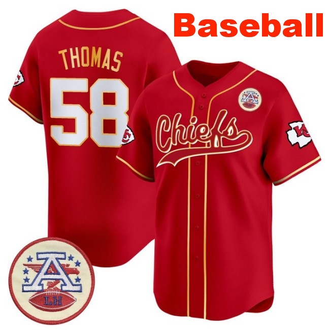 Men's Kansas City Chiefs #58 Derrick Thomas Baseball 2025 Nike Limited Stitched Jersey Red