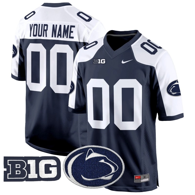 Nike Penn State Nittany Lions 2024 Game Custom Stitched Football Jersey Navy Alternate