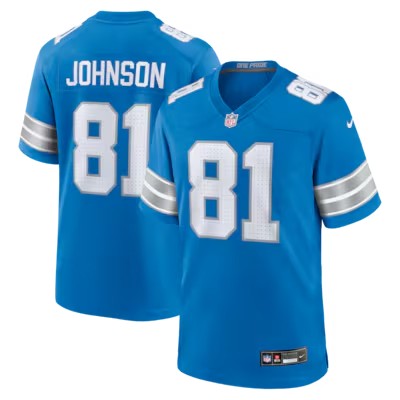 Men's Detroit Lions #81 Calvin Johnson Nike Blue Team Retired Vapor Limited Stitched Jersey